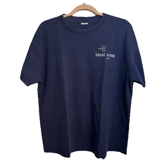 Vintage Dave Matthews Band Local Crew 2003 Tour Shirt Blue size XL